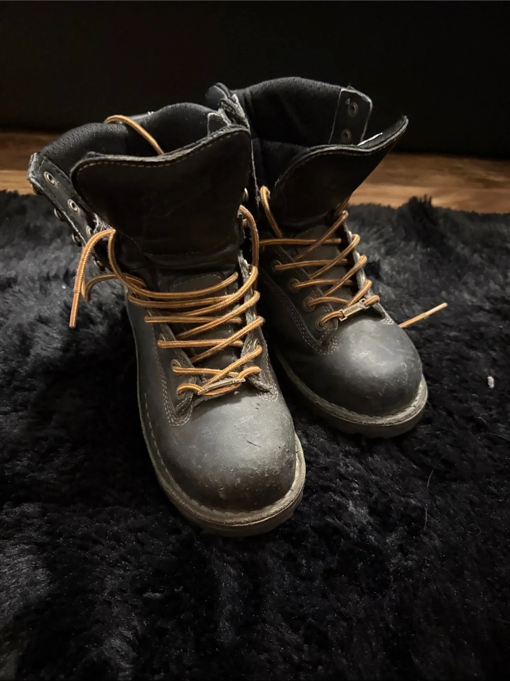 Danner Kids Black Boots with Tan Laces